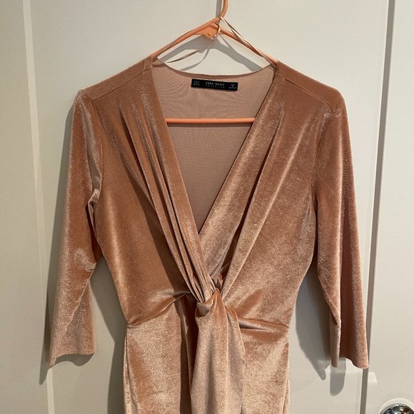 Zara Velvet Midi Dress - size S - Picture 2 of 6